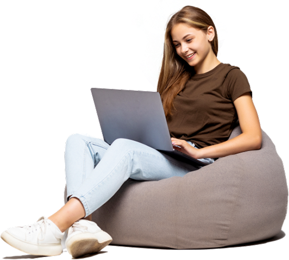 Student with laptop